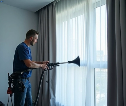 Professional curtain steam cleaning process equipment Matty Curtain Cleaning greenbank