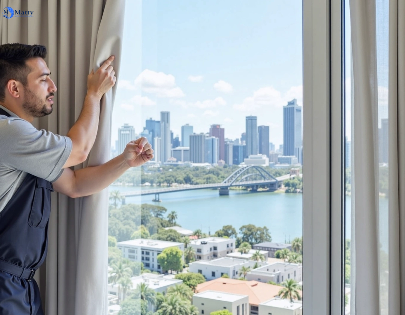 Professional curtain steam cleaning service greenbank QLD by Matty Curtain Cleaning