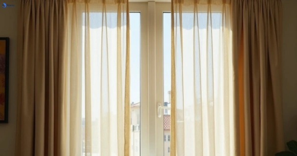 Dusty and dull curtains in greenbank before steam cleaning